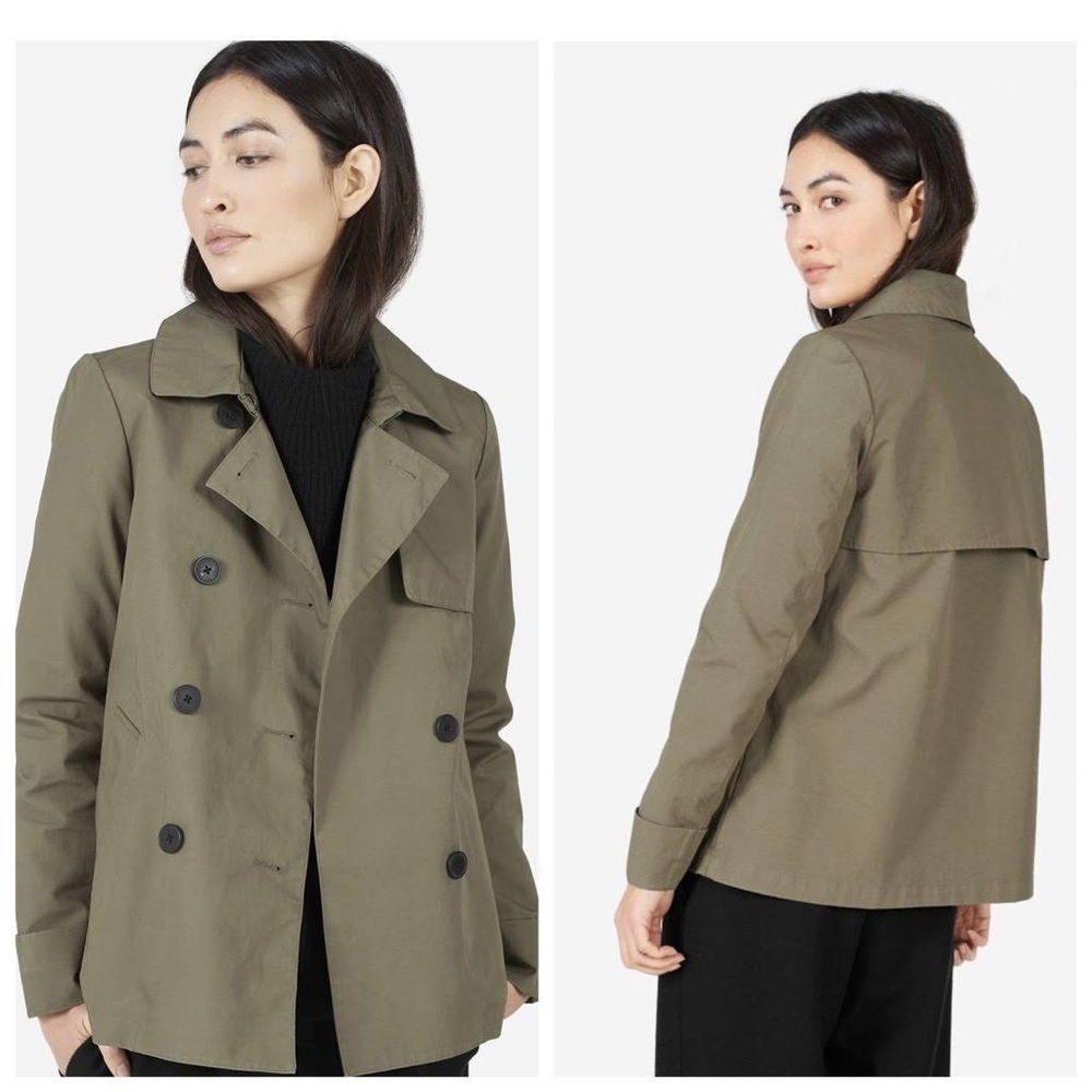 Everlane Women’s Swing Trench in Sage. Size small.
